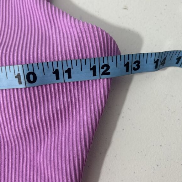 Athleta Crop Top Womens Extra Small TP Purple Athletic Ribbed Fitted Running‎ - Picture 3 of 6